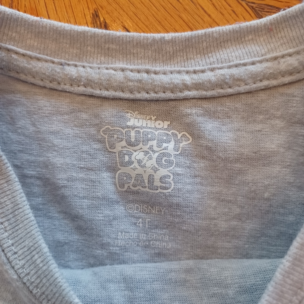 Disney Puppy Dog Pals Graphic Tee Short Sleeve Light Heather Gray Boy Sz 4T - Picture 3 of 4